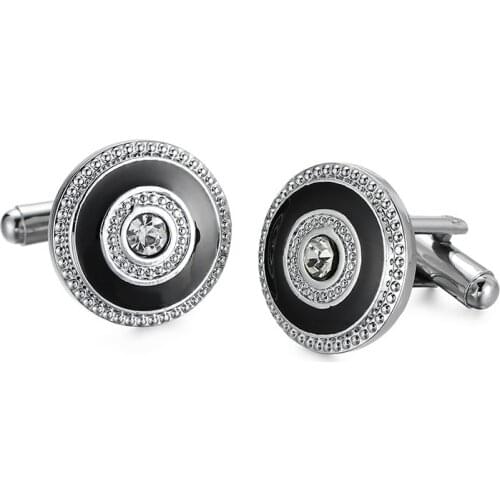 Austria new round white crystal Cufflinks French shirt groom wedding clothing accessories, 1 pairs of free delivery