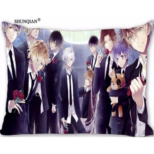 New Custom DIABOLIK LOVERS Pillowcase Zippered Rectangle Pillow Cover Cases Size 45X35cm,40x60cm,45X75cm,50X75cm(Two sides)