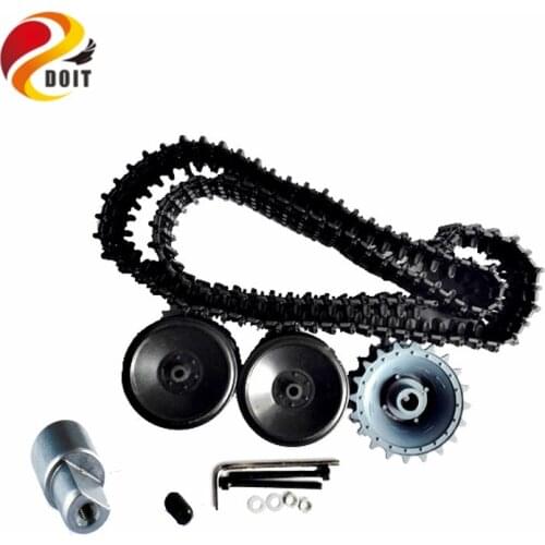 One set Accessory for Robot Tank Chassis Including Plastic Tracks+ Driving Wheel+ Bearing Wheel+ Coupling DIY RC Toy Part
