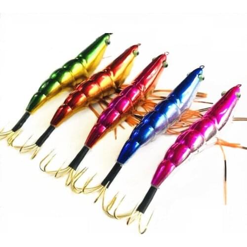 10Pcs Fishing Squid Lure Squid Jig Sinking Plastic Hard Bait Wobblers Shrimp Squid Hooks Fishing Tackle
