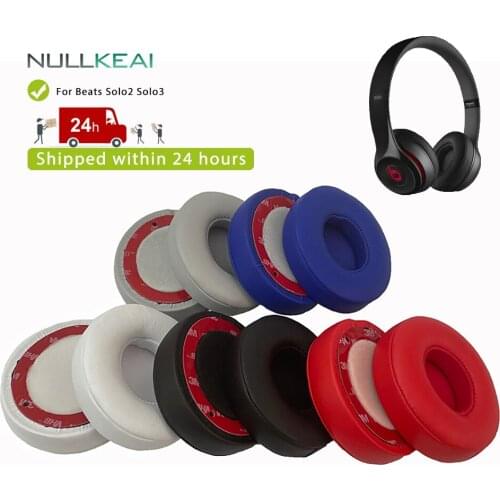 NULLKEAI Replacement Parts Earpads For Beats Solo2 Solo3 Headphones Earmuff Cover Cushion Cups Sleeve