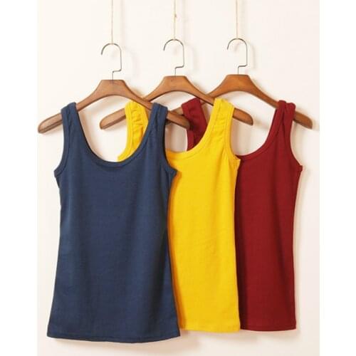 2019 short section cotton outer wear sexy fashion wild casual slim sanding thread U-neck womens bottom strap vest