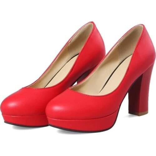 Big Size Ladies high heels women shoes woman pumps Pure high-heeled light-mouthed single shoes