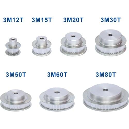 Timing Pulley 3M-15T/16T/17T/18T Aluminum Material Belt Pulley Process Hole 5 mm Slot Width 11mm For Width 10 mm 3M-Timing Belt