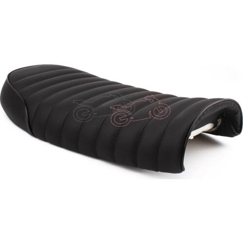 1set Universal Fit Black Retro Vintage Saddle Motorcycle Racer Seat Cushion For Honda CL100 Yamaha Suzuki Kawasaki Harley Custom