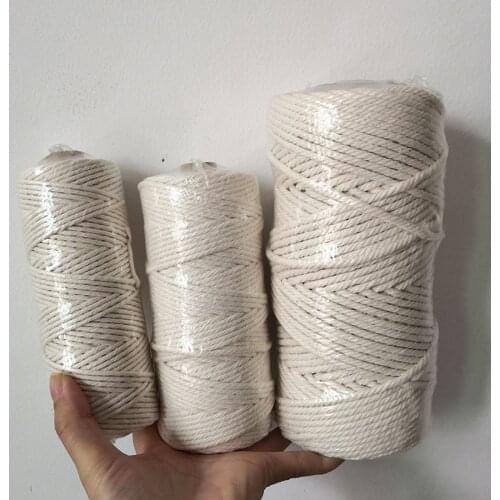 100M 3mm 4mm 2mm Macrame Cotton Rope Twisted String Cord for Handmade DIY Beige Rope Home Wedding Accessories Gift Gardening U27