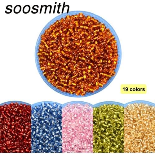 2mm Approx. 1000pcs Silver Lined Czech Seed Glass Beads Charms Beads For Jewelry Making Loose Kralen Bead Handmade Diy 11/0
