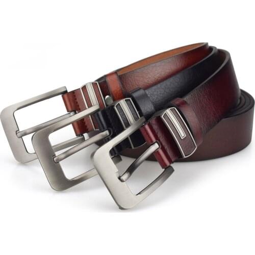 2020 New Belt Men Leather Belts for men Pin Buckles Black Brown Waist Gentleman Belt for Wholesale Drop Shipping
