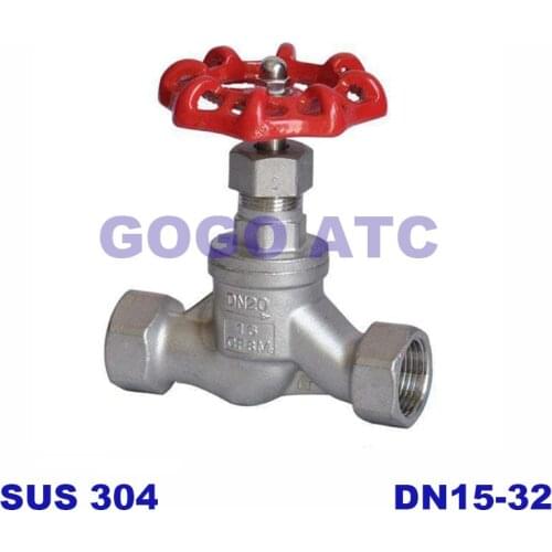 304 stainless steel valve J11W-16P/25P Soviet type DN15-DN32 mm S type threaded cut-off valve famale thread high temperature