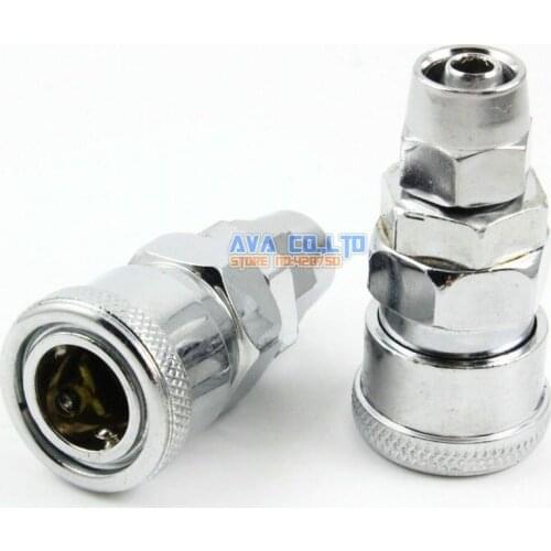 4 Pieces Pneumatic Quick Coupler Socket Connector for 10 * 6.5mm (OD * ID) Hose