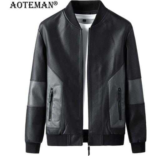 8XL Men PU Leather Jackets Coat Windbreaker Male Patchwork Sport Mens Clothing Biker Motorcycle Jacket Outwear Plus Size LM434