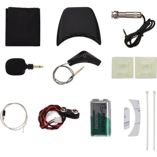 JUSTPRO Acoustic Guitar Soundhole Pickup Piezo with Microphone Double Pickup System for Acoustic Folk Guitar