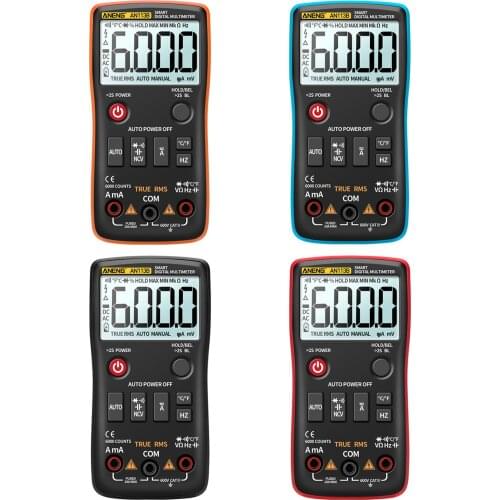 ANENG Smart Digital Multimeter Kit Hand-held 6000 Counts Button Design Autoranging AC DC Current Voltage Meter with Test Leads