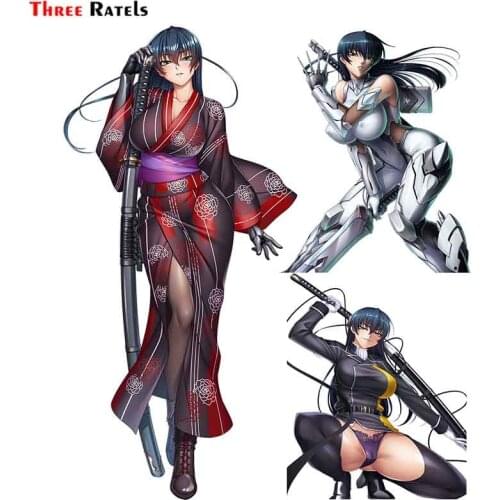 Three Ratels F528 Igawa Asagi Taimanin Anime Girl Sticker Cartoon Car Accessories For Motorcycle Computer Cover Decoration Decal