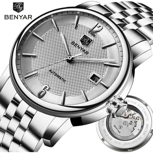 BENYAR mechanical Mens watches top luxury brand wristwatch men fashion sport watch men steel waterproof clock Relogio Masculino
