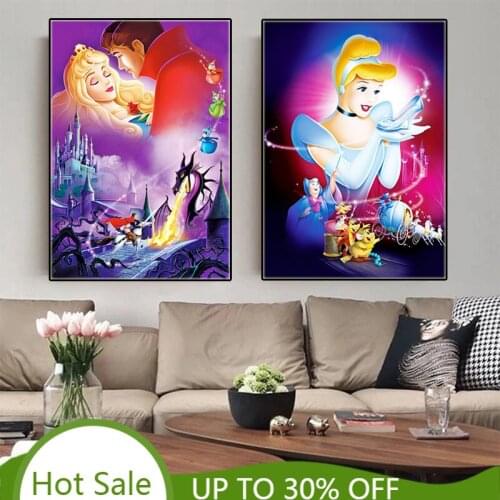 Disney Cartoon Snow White Cinderella Princess Anime Posters Prints Wall Pictures Art Canvas Painting for Hoom Decor Cuadros