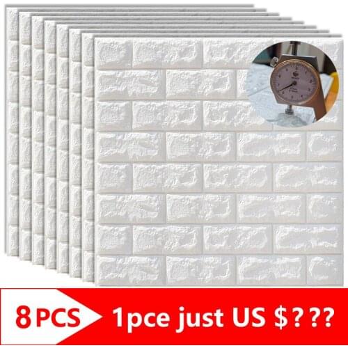 DIY Self Adhesive 3D Brick Wall Stickers Living Room Decor Foam Waterproof Covering Wallpaper for TV Background Home Decoration