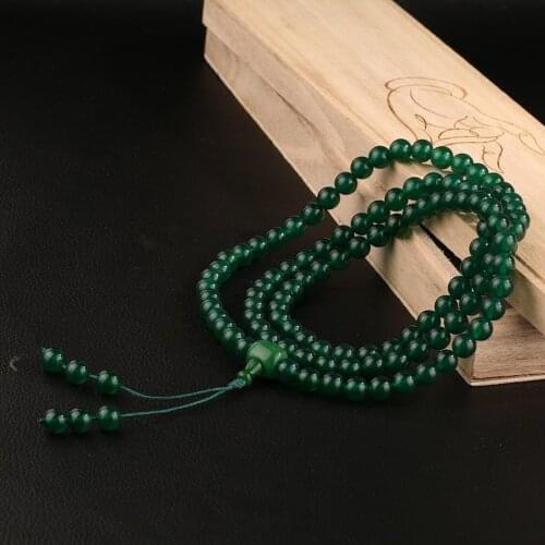 Desginer Tibetan Mala Buddhist Green Tara Prayer Beads Tibetan 108 Beads Mala Buddhist 108 Prayer Rosary Beads