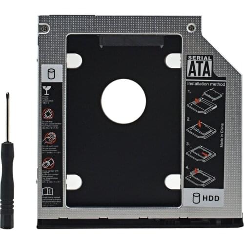 For HP EliteBook 2530p 2540p Optibay 2nd HDD Caddy 9.5mm SATA 3.0 For 2.5'SSD CD DVD Drive to HDD Case Enclosure CD-ROM Adapter