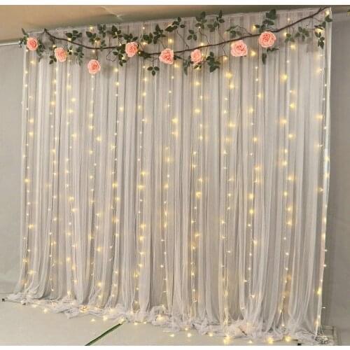 2.5x1M Ivory Tulle Chiffon Background for Bride Wedding Curtain Photo Booth Background Newborn Baby Shower Party Decoration