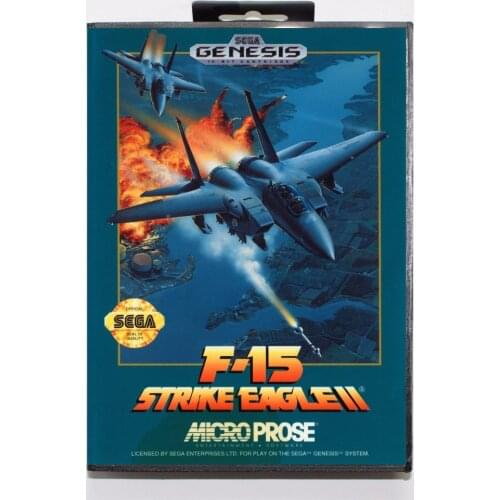 F-15 Strike Eagle II Game Cartridge 16 bit MD Game Card With Retail Box For Sega Mega Drive For Genesis