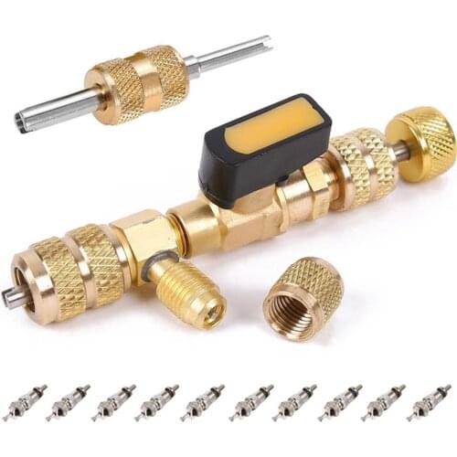 Valve Core Remover Household R410 R22 Valve Core Remover Installer Tool Fine Sealing Air Conditioning Replacement Accessory