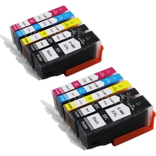 UP 2sets/10pcs PGI-480 PGI480 full ink cartridge compatible for Canon TS704 TS6140 TS6240 TS6340 TR7540 TR8540 TS9540 printer