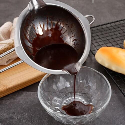 Chocolate Melting Boiler Pot Stainless Steel Melt Pot with Long Grip Handle for Chocolate Cheese Caramel Cookware Kitchen Dining