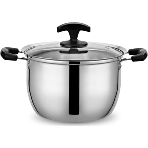 Rice Porridge Pot Stainless Steel Soup Pot Pot Soup Pot Household Gas Induction Cooker Binaural Cooking Boil Pot