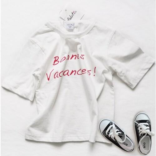 Girls Summer Letter Print Short-sleeved T-shirt Fashion Clothes Fall Boutique Outfits Baby Girl Birthday Tshirt Women Clothes