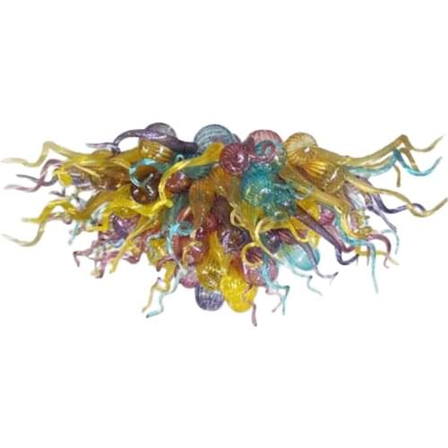 Hand Blown Glass Chandeliers Modern Pendant Lighting Hanging LED 110-240V Lamp Multi Color 32 Inch Chandelier for Room Art Decor