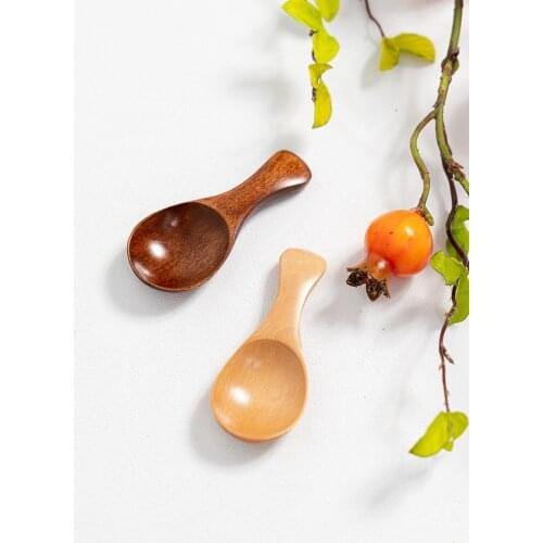 Small Little Mini Natural Wooden Spoon Scoop Tea Honey Coffee Condiment Salt Sugar Spoon Cooking Tools Kitchen Gadgets