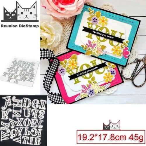 Reunion Uppercase English 26 Letters A-Z Metal Cutting Dies for DIY Scrapbooking Album Stamp Card Embossing Die 2020 New Arrival