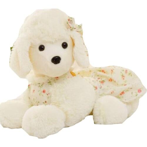 Girl cute doll large plush toy poodle wearing a floral dress doll birthday gift Stuffed toy