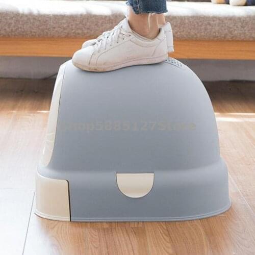 Fully Enclosed Super Large Cat Sand Basin Double Toilet Splash Proof Deodorant Large Cat Salad Poop Cat Complete Set