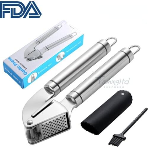 Stainless Steel Garlic Press Crusher Kitchen Cooking Vegetables Ginger Squeezer Masher Handheld Ginger Mincer Tools