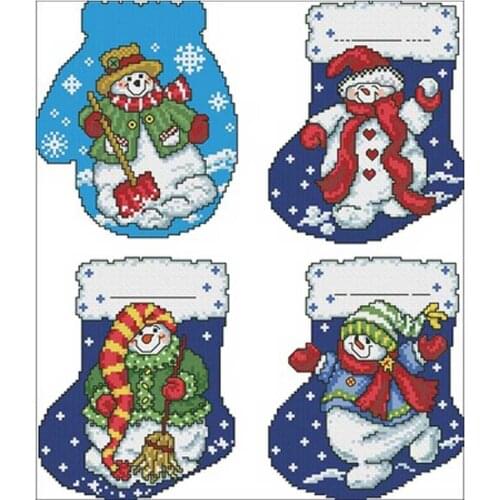 Christmas snowman patterns Counted Cross Stitch 11CT 14CT 18CT DIY Chinese Cross Stitch Kits Embroidery Needlework Sets