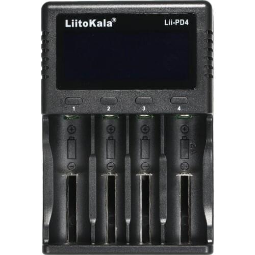 LiitoKala Lii-PD4 4 Slots Smart Intelligent Battery Charger LCD Display for Cylindrical 26650-10440 Rechargeable Battery