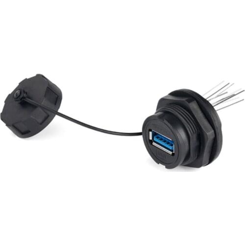 USB3.0 Waterproof Data Connector Panel Fixed Aviation Plug Waterproof Socket Waterproof Male and Female Connector