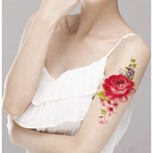 Waterproof Temporary Tattoo Sticker Colour 3D Sexy Rose Tattoo For Women Men Fashion Flower Body Art Fake tatoo