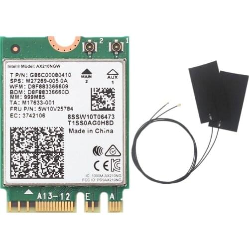 With Antennas Set WI-FI 6E Bluetooth 5.2 Intel AX210 Dual Band 2973Mbps M.2 Wireless Card AX210NGW 2.4G/5G Exceed AX200