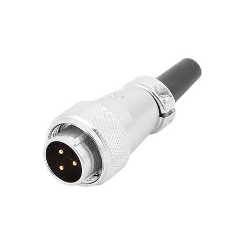 XA16 AC 500V 10A 3 Terminals Rubber Tube Metal Male Aviation Connector Joint