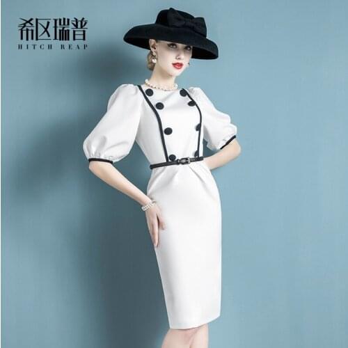 High End Retro Small Fragrance Temperament Self-Cultivation Goddess Fan Celebrity Dress White Dress Spring And Summer