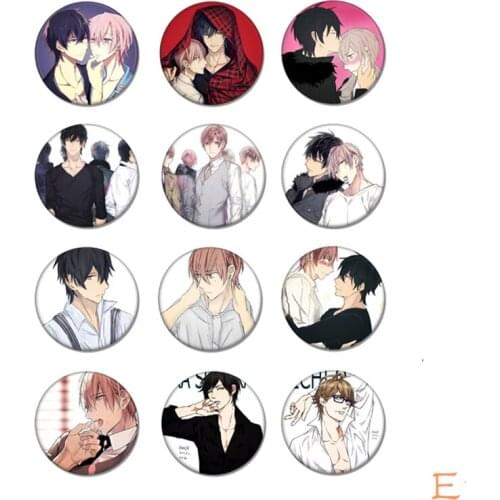 ZXFJXR fujoshi BL 10 Count Ten Count Sweet Boy Love Tadaomi Shirotani Kurose RIKU Badge Brooch yaoi fan Badge Collection Gift