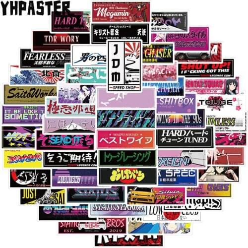 10/33/66Pcs Anime Girl Racing Style JDM Stickers Kawaii Toy Suitable For Bicycle Notebook Laptop Motorcycle Helmet Mobile Phone