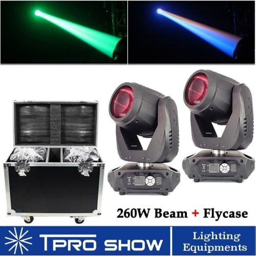 2Pcs Robe 260W Beam Moving Head 2in1 Flycase Stage Lighing Effect 9R Discharge Lamp Lyre Beam Gobo Prism DJ Light Equipment DMX