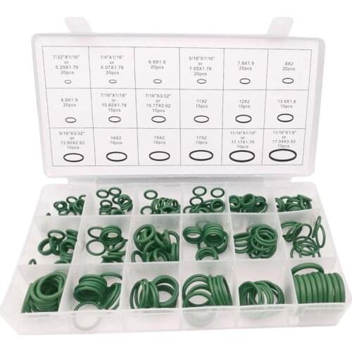 270pcs O-Ring Seals Gasket 18 Sizes O-ring Kit Rubber Oil Resistance Watertightness Assortment Automotive Air Conditioning