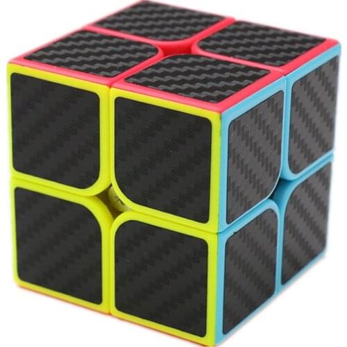 2x2x2 Carbon Fiber Sticker Magic Cube Puzzle 2x2 Speed Cube Magic Cube Puzzle Gift Educational Toy for Children
