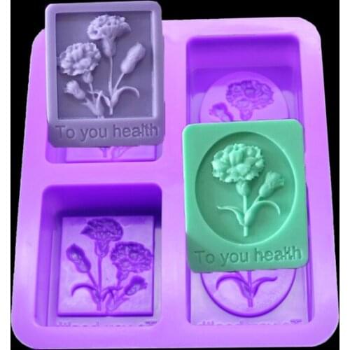 4-cavity Mold Silicone Jelly Pudding Handmade Soap Natural Soap Making High Temperature Silicone Baking Cake Pastry Biscuits