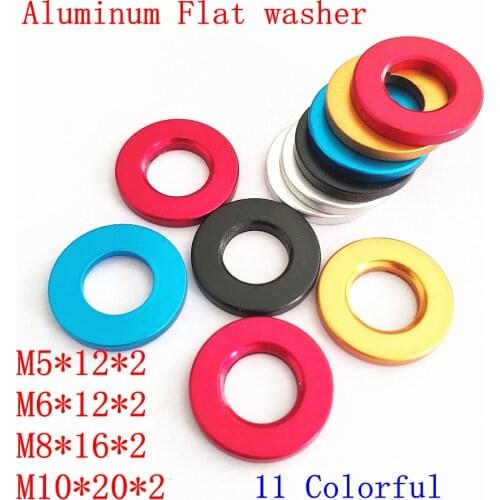 50pcs M5 M6 M8 M10 Corlorful aluminum flat washer gasket anodized plain model gaskets